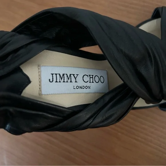 JIMMY CHOO black open toed pump - Picture 4 of 5